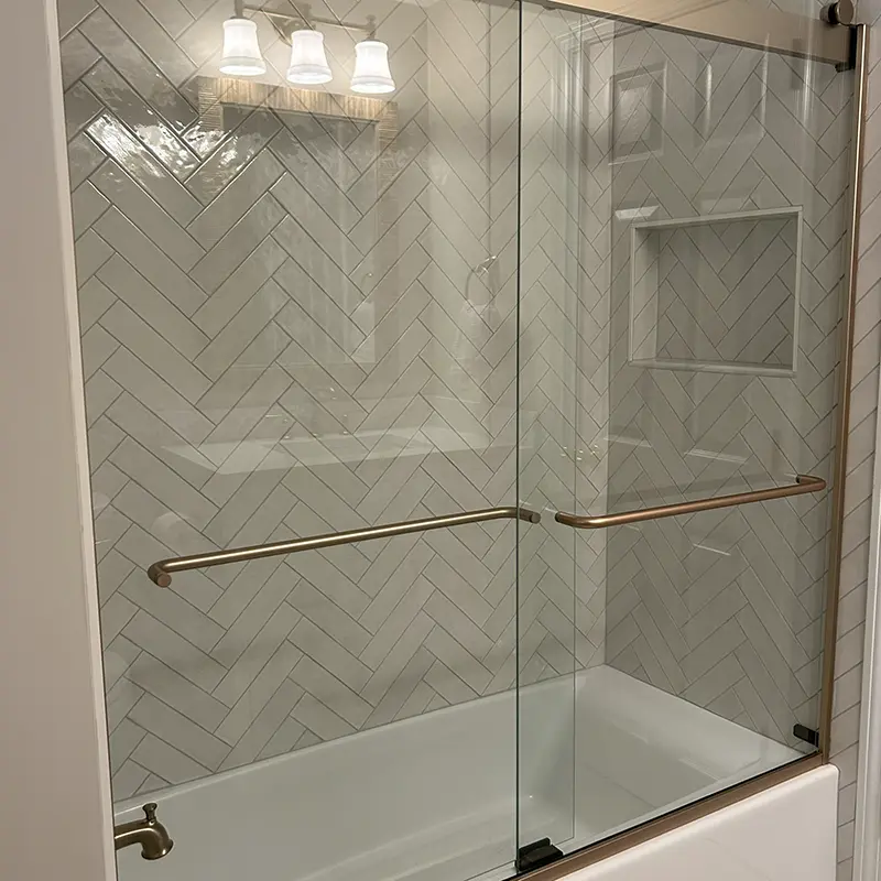 bathroom herringbone-shower